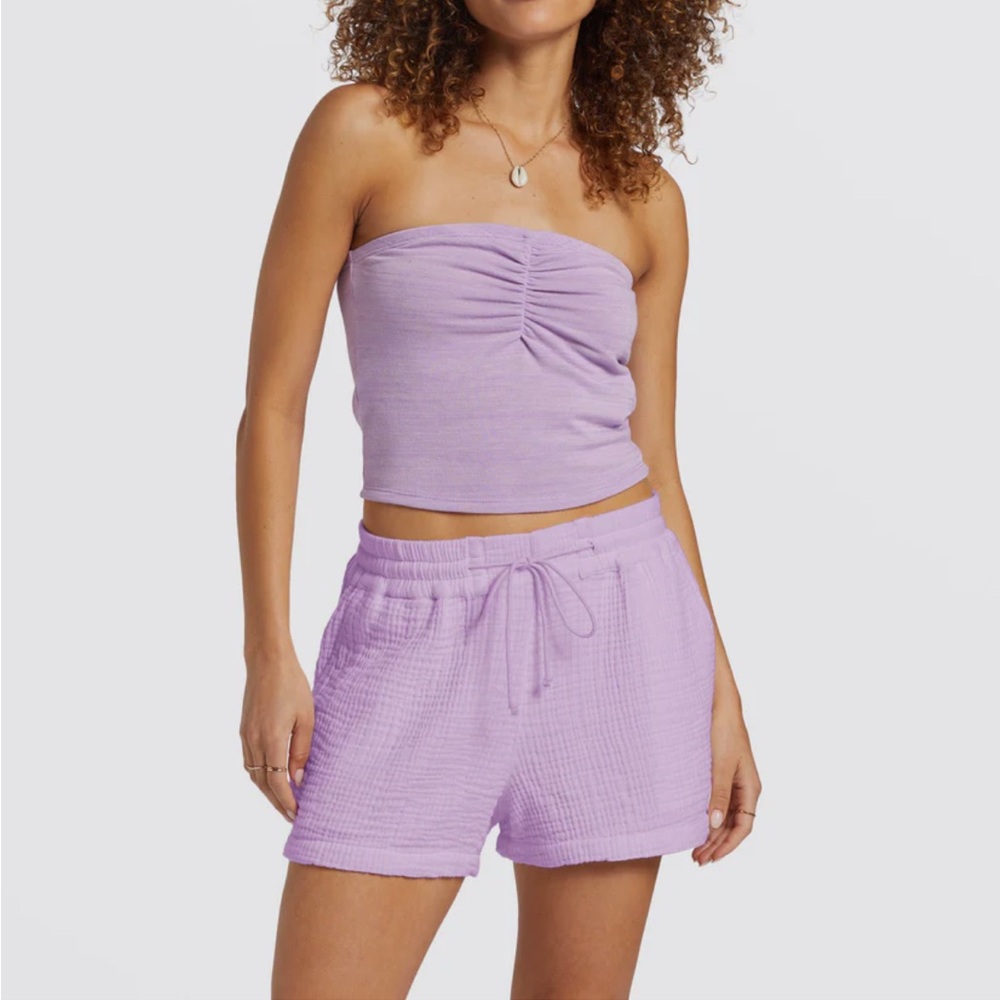 Billabong Lilac Gauze Cotton Shorts - Picture 2 of 4